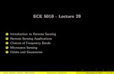 ECE 5010 - Lecture 29johnson/5010/sensing1.pdf · ECE 5010 - Lecture 29 1 Introduction to Remote Sensing 2 Remote Sensing Applications 3 Choices of Frequency Bands 4 Microwave Sensing