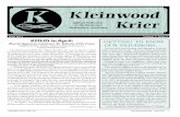 Kleinwood K Kleinwood Official Publication Krier ...… · Kleinwood Official Publication Krier of the Kleinwood Homeowners Association K (Continued on page 2) getting to know our