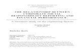 THE RELATIONSHIP BETWEEN CORPORATE SOCIAL RESPONSIBILITY ... · THE RELATIONSHIP BETWEEN CORPORATE SOCIAL RESPONSIBILITY REPORTING AND FINANCIAL PERFORMANCE. A literature study on