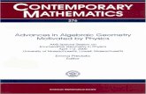 CONTEMPORARY MATHEMATICS · CONTEMPORARY MATHEMATICS 276 Advances in Algebraic Geometry Motivated by Physics AMS Special Session on Enumerative Geometry in Physics April 1-2, 2000