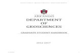 University of Arkansas – Department of Geosciences ...€¦ · University of Arkansas – Department of Geosciences – Graduate Student Handbook 23 Aug 2016 4 in some form of employment