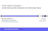 From text to vectors: Automating the analysis of interview ... docs/Sherin TRU… · From text to vectors: Automating the analysis of interview data TRUSE June, 2010 Bruce Sherin