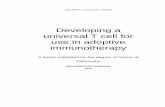 Developing a universal T cell for use in adoptive ... Ben Thesis.pdf · Developing a universal T cell for use in adoptive immunotherapy A thesis submitted for the degree of Doctor
