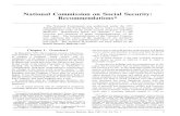 National Commission on Social Security: Recommendations · National Commission on Social Security: Recommendations* The National Commission was authorized under the 1977 Amendments