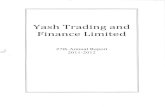 Yash Trading and Finance Limited - Bombay Stock Exchange€¦ · Yash Trading and Finance Limited— Annual Report 2012 DIRECTORS' REPORT To The Members of YASH TRADING AND FINANCE