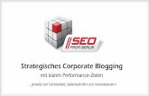 Strategisches Corporate Blogging - Sven Deutschlأ¤nder Strategisches Corporate Blogging mit klaren Performance-Zielen