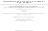 American Journal of Alzheimer's Disease and Other Dementias 2008... · Alzheimer’s disease (AD) is characterized by a pro-gressive loss of memory and decline in cognitive function.