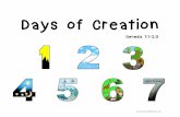 Days of Creation - Mission Bible Class · whole world in six days. He made something different on each of the six days and then on the seventh day God was finished and rested. ut,