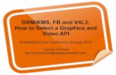DRM/KMS, FB and V4L2: How to Select a Graphics and Video API · How to Select a Graphics and Video API Embedded Linux Conference Europe 2012 Laurent Pinchart laurent.pinchart@ideasonboard.com.