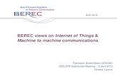 BEREC views on Internet of Things Machine to machine ... · M2M services require . connectivity, however connectivity accounts for a relatively low proportion of the overall revenue
