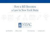 How a Bill Becomes a Law in New York State - NYSAC a Bill Becomes a Law in New York St… · How a Bill Becomes a Law in New York State. Step 4. 8 Once a bill is introduced, house