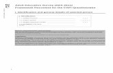 Adult Education Survey (AES 2011) Framework Document for ...€¦ · 1 Adult Education Survey (AES 2011) Framework Document for the CAPI Questionnaire I. Identification and general