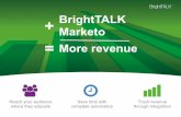 BrightTALK Marketo More revenuego.brighttalk.com/rs/brighttalk/images/BrightTALK+Marketo=More.Re… · BrightTALK + Marketo = More revenue Reach your audience where they educate Save