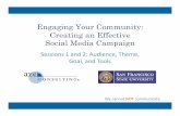Engaging Your Community: Creating an Effective Social ...€¦ · Design: Theme WIC SURVEY SOCIAL MEDIA CAMPAIGN PLAN Audience: Consultants and small business owners Theme/Focus: