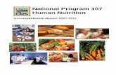National Program 107 Human Nutrition - USDA ARS 107 Accomplishm… · Human Nutrition, is that well-nourished Americans will make health-promoting diet choices on the basis of scientific