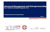 Advanced Management and Entrepreneurship€¦ · planning and execution of an effective Integrated Marketing Communications (IMC) strategy and other related aspects of marketing.