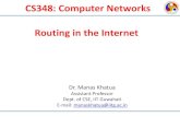 CS348: Computer Networks Routing in the Internet€¦ · Routing Information Protocol (RIP) • RIP is an intra-AS routing protocol • Intra-AS routing protocols are also known as