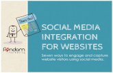 SOCIAL MEDIA INTEGRATION FOR WEBSITES · Social media feeds can be added to key pages such as “about” or an entirely new “community” page. ! Benefits of embedding feeds: !