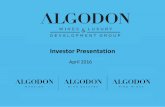 Investor Presentation - Amazon S3€¦ · Investor Presentation March 2016 1 April 2016 . Safe Harbor The information discussed in this press release includes “forward looking statements”