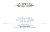 First Quarter 2016 Earnings Presentation April 29, 2016filecache.investorroom.com/ir1_virtus/205/download/Virtus 1Q 2016... · First Quarter 2016 Earnings Presentation April 29, 2016