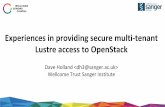Lustre access to OpenStack Experiences in providing secure ...€¦ · Experiences in providing secure multi-tenant Lustre access to OpenStack Dave Holland