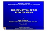 THE APPLICATION OF RCC IN SOUTH AFRICA“The Application of RCC In South Africa” Johann Geringer, Department of Water Affairs and Forestry, South Africa 50th Brazilian Concrete Congress: