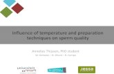 Influence of temperature and preparation techniques on ... · •Laboratory factors influencing sperm quality –Preparation techniques Chen and Bongso, 1999. Hum Reprod. Marchesi