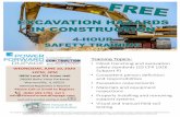 EXCAVATION HAZARDS IN CONSTRUCTION - PowerForward …€¦ · FREE manual & ID Card to all attendees EXCAVATION HAZARDS IN CONSTRUCTION 4-HOUR SAFETY TRAINING Training Topics: •OSHA