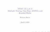 STAT 135 Lab 9 Multiple Testing, One-Way ANOVA and Kruskal ... · STAT 135 Lab 9 Multiple Testing, One-Way ANOVA and Kruskal-Wallis Rebecca Barter April 6, 2015