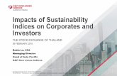 Impacts of Sustainability Indices on Corporates and …...Sustainability indices have become increasingly important as a result of trends observed in the last decade: Growth of passive