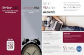 no night classes, no missing work. The Weekend MBA Saturday a …ualr.edu/mba/files/2014/12/Brochure-Final.pdf · 2014-12-03 · Now you can get the MBA you have always wanted from