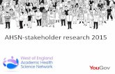 AHSN-stakeholder research 2015 · AHSN-stakeholder research 2015. Overview 2. Survey details 3 An online survey was administered to stakeholders of the Academic Health Science Networks.