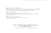 AIAA 2001-281 9 Effective Thermal Conductivity of High Porosity … · 2014-08-07 · AIAA 2001-281 9 Effective Thermal Conductivity of High Porosity Open Cell Nickel Foam Alan D.