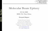 Molecular Beam Epitaxy - drajput.comdrajput.com/slideshare/downloads/molecular_beam_epitaxy.pdf · Molecular Beam Epitaxy: Process Ultra-pure elements are heated in separate quasi-knudson