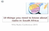 10 things you need to know about radio in South Africajournalism.co.za/RadioDays2015/Presentation/10 things...the media Radio Annual 2015 Jennie Beck: On the Radio While radio’s