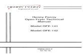 Henny Penny Open Fryer Technical Manual Model …...2016/10/18  · Henny Penny Open Fryer Technical Manual Model OFE-141 Model OFE-142 FM06-052-F 10-18-16 This manual and Wiring diagram
