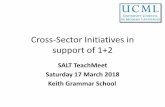 Cross-Sector Initiatives in support of 1+2€¦ · Cross-Sector Initiatives in support of 1+2 SALT TeachMeet Saturday 17 March 2018 Keith Grammar School . Overview for 2018 TeachMeet