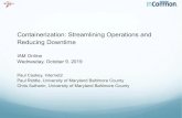 Containerization: Streamlining Operations and Reducing ... · Containerization: Streamlining Operations and Reducing Downtime IAM Online Wednesday, October 9, 2019 ... Same infrastructure