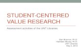 Student-Centered Value Research - UNT Digital …/67531/metadc159523...Faculty teaching • Integration of library resources & services into syllabi, lectures, labs, etc. • Faculty/librarian
