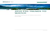 2016 ESG TRENDS TO WATCH - yourSRI.com · 2016 ESG TRENDS TO WATCH | JANUARY 2016 For high-yield borrowers, the importance of ESG factors may be magnified. The $1.2 trillion high-yield