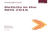 Deficits in the NHS 2016 - The King's Fund...Deficits in the NHS 2016 Key messages 1 Key messages • NHS providers and commissioners ended 2015/16 with an aggregate deficit of £1.85