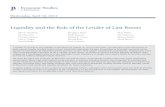 liquidity lender of last resort event - Brookings...Liquidity and the Role of the Lender of Last Resort Wednesday, April 30, 2014 Liquidity is central to the stability of the ﬁ nancial