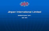 Jinpan International Limited - JST: Cast Resin Transformersjstusa.net/images/pdf/Jinpan_NDR_April_2010.pdf · (NASDAQ Symbol “JST”) April 2010. Jinpan International Limited. 1.