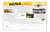 ACBA Class Flyer copy - andersonbeekeepers.org · Beginner Beekeeping Course 2019 Anderson County Beekeepers Association, (ACBA) is oﬀering a Beginners Beekeeping Course beginning