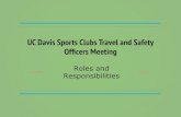 Ofﬁcers Meeting UC Davis Sports Clubs Travel and Safety · UC Davis Sports Clubs Travel and Safety Ofﬁcers Meeting Roles and Responsibilities. Welcome and Thank You! What were