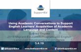Using Academic Conversations to Support English …...Using Academic Conversations to Support English Learners’ Acquisition of Academic Language and Content Sydney Snyder 2019 Migrant