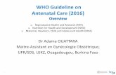 WHO Antenatal Care Guidelines - remehb-bf.org · A.2.1: Daily oral iron and folic acid supplementation with 30 mg to 60 mg of elemental iron and 400 µg (0.4 mg) of folic acid is