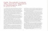 ventieth Century Afro-American Migration to Washington, D.C. · Early 1\ventieth Century Afro-American Migration to Washington, D.C. by Spencer R. Crew After 1915 Mro-Americans living