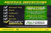 shoppa's inspections€¦ · shoppa's inspections Let us help you finish your to-do list! Ground Prep Plant Cultivate Spray Harvest Get Equipment Inspected at shoppa's! Oct. 2016