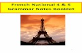 French National 4 & 5 Grammar Notes Booklet · In French, every noun has a gender. It is either masculine or Zfeminine [. The dictionary can tell us if nouns are masculine or feminine.
